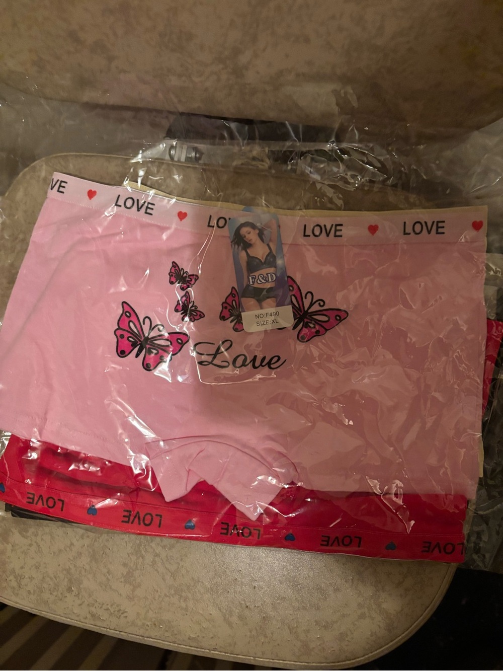Love Butterfly Cotton-Blend Women's Boyshorts - Pink